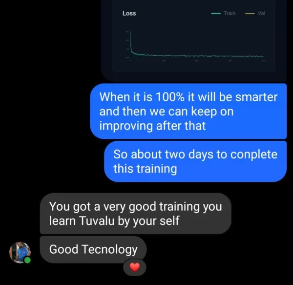 Tuvaluan reviewer says 'You got a very good training you learn Tuvalu by your self — Good Tecnology'